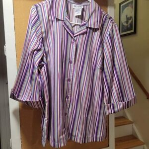 Blair Colorful Button-Down Striped Shirt Size L